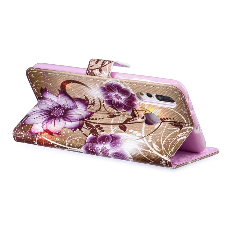 Lotus Pattern Horizontal Flip Leather Case for Huawei Nova 4, with Holder & Card Slots & Wallet