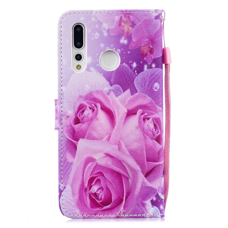 Rose Pattern Horizontal Flip Leather Case for Huawei Nova 4, with Holder & Card Slots & Wallet