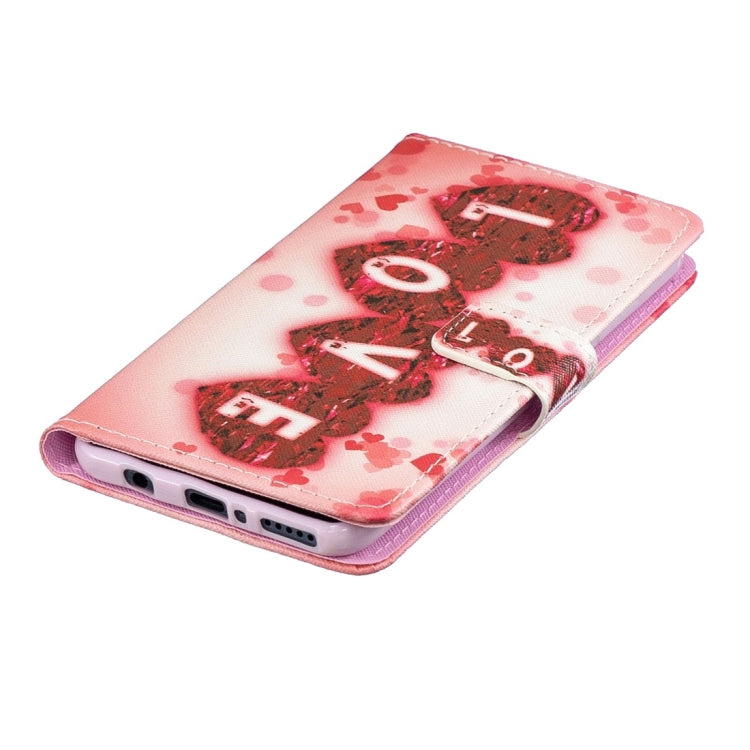 Love Pattern Horizontal Flip Leather Case for Huawei P30 Lite, with Holder & Card Slots & Wallet