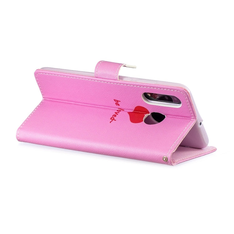 Heart Pattern Horizontal Flip Leather Case for Huawei P30 Lite, with Holder & Card Slots & Wallet