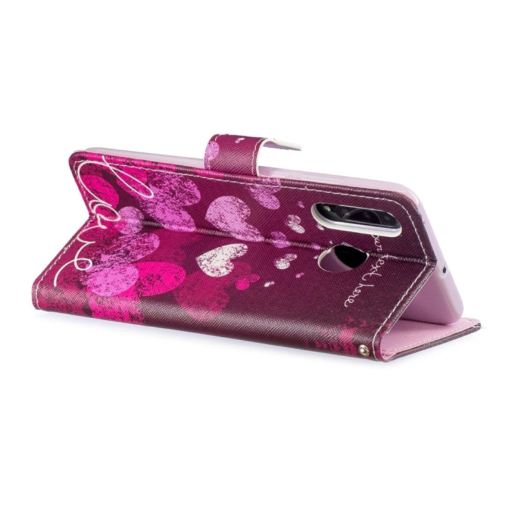 Letter Heart Pattern Horizontal Flip Leather Case for Huawei P30 Lite, with Holder & Card Slots & Wallet