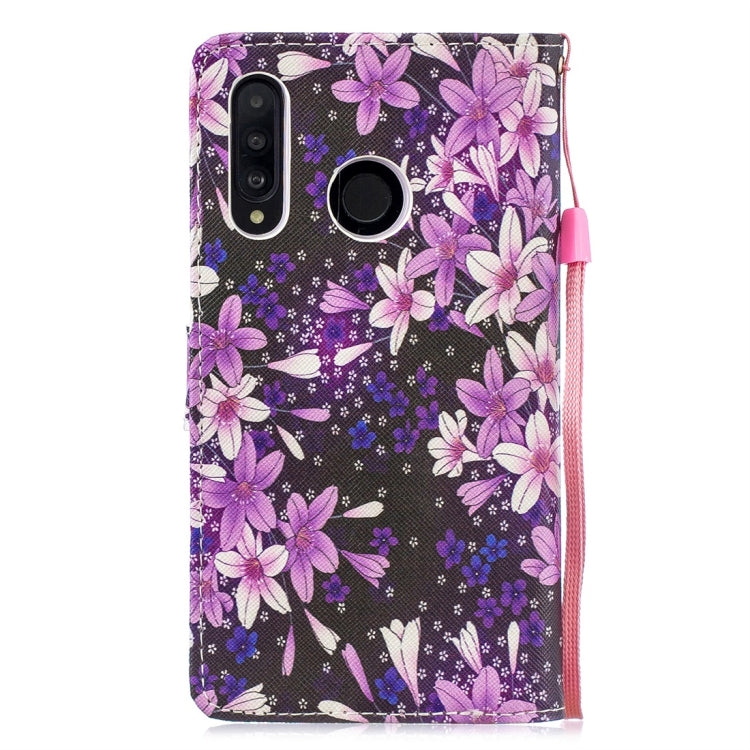 Lily Pattern Horizontal Flip Leather Case for Huawei P30 Lite, with Holder & Card Slots & Wallet