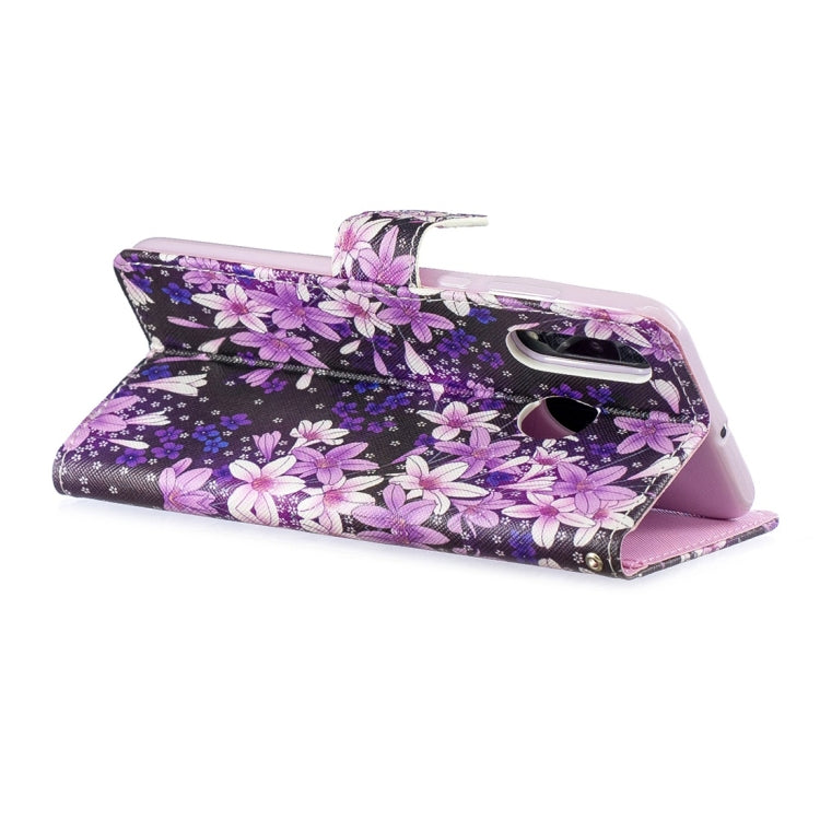 Lily Pattern Horizontal Flip Leather Case for Huawei P30 Lite, with Holder & Card Slots & Wallet