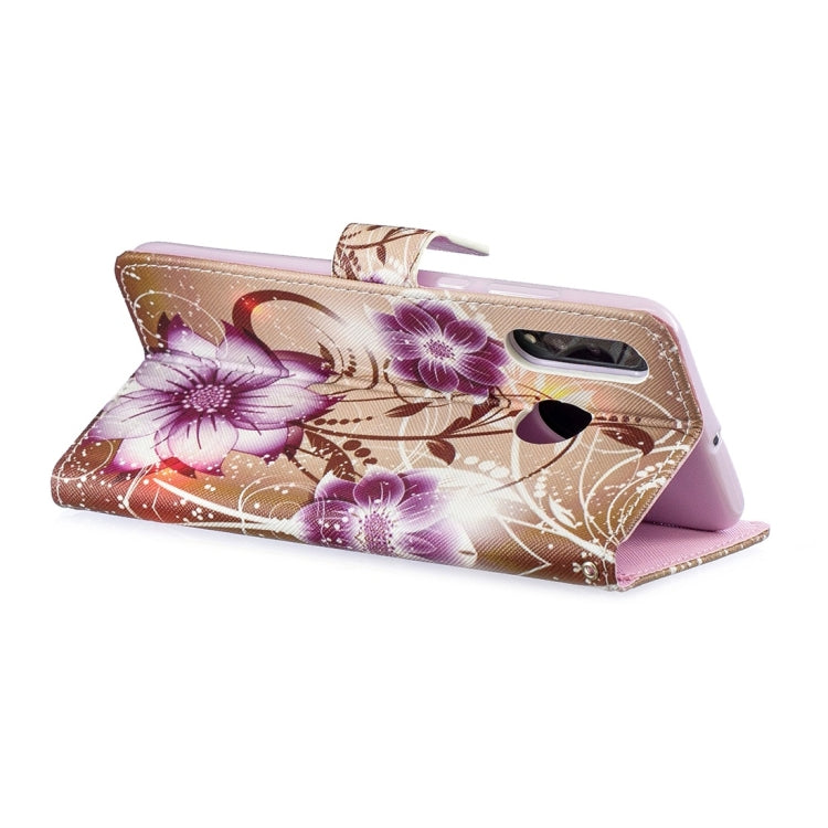 Lotus Pattern Horizontal Flip Leather Case for Huawei P30 Lite, with Holder & Card Slots & Wallet