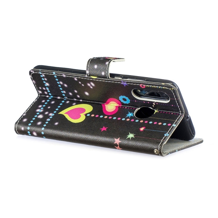 Colorful Heart Pattern Horizontal Flip Leather Case for Huawei P30 Lite, with Holder & Card Slots & Wallet