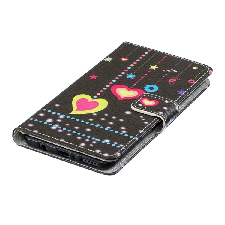Colorful Heart Pattern Horizontal Flip Leather Case for Huawei P30 Lite, with Holder & Card Slots & Wallet