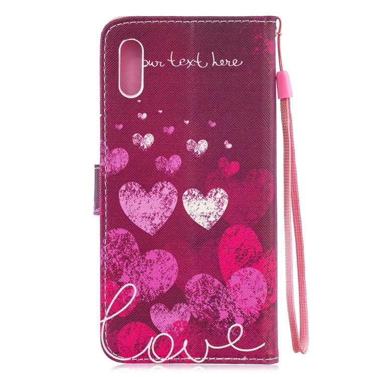 Letter Heart Pattern Horizontal Flip Leather Case for Huawei Y6 Pro (2019), with Holder & Card Slots & Wallet