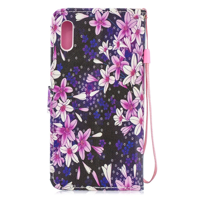 Lily Pattern Horizontal Flip Leather Case for Huawei Y6 Pro (2019), with Holder & Card Slots & Wallet