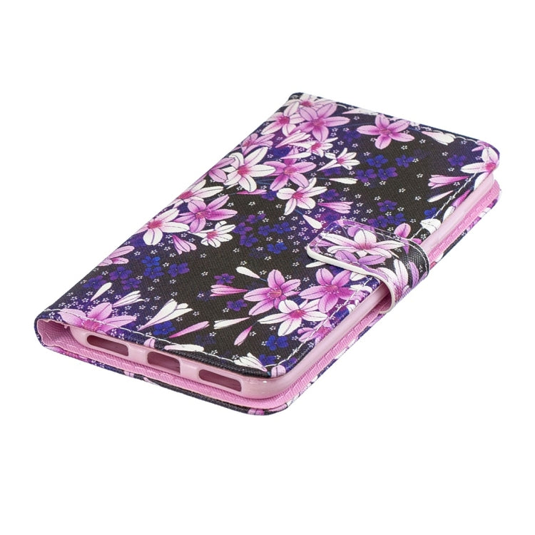 Lily Pattern Horizontal Flip Leather Case for Huawei Y6 Pro (2019), with Holder & Card Slots & Wallet