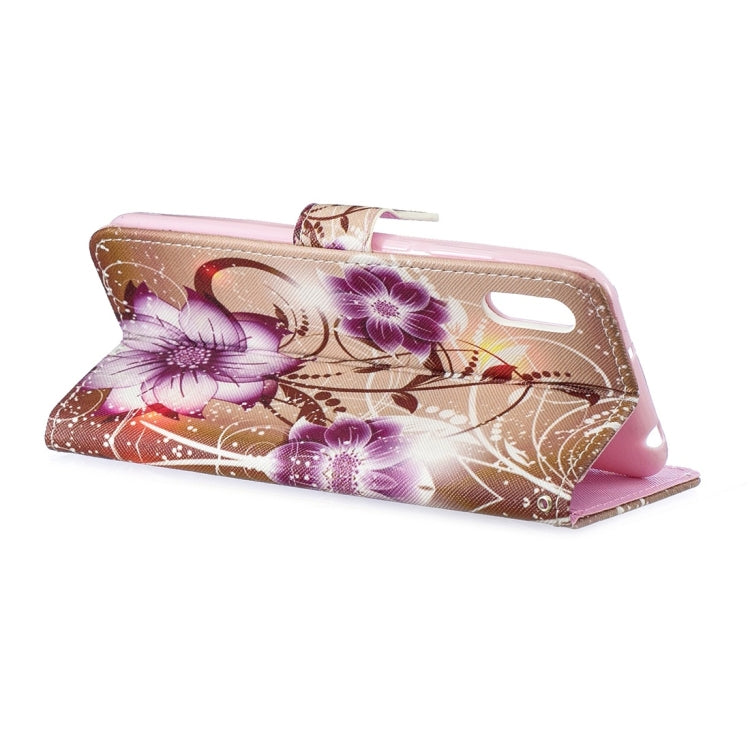 Lotus Pattern Horizontal Flip Leather Case for Huawei Y6 Pro (2019), with Holder & Card Slots & Wallet