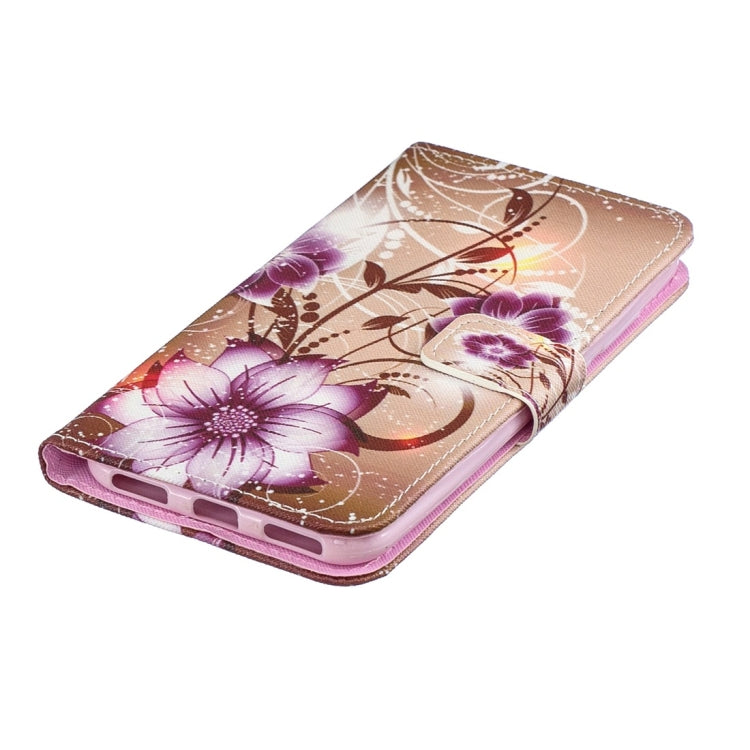Lotus Pattern Horizontal Flip Leather Case for Huawei Y6 Pro (2019), with Holder & Card Slots & Wallet