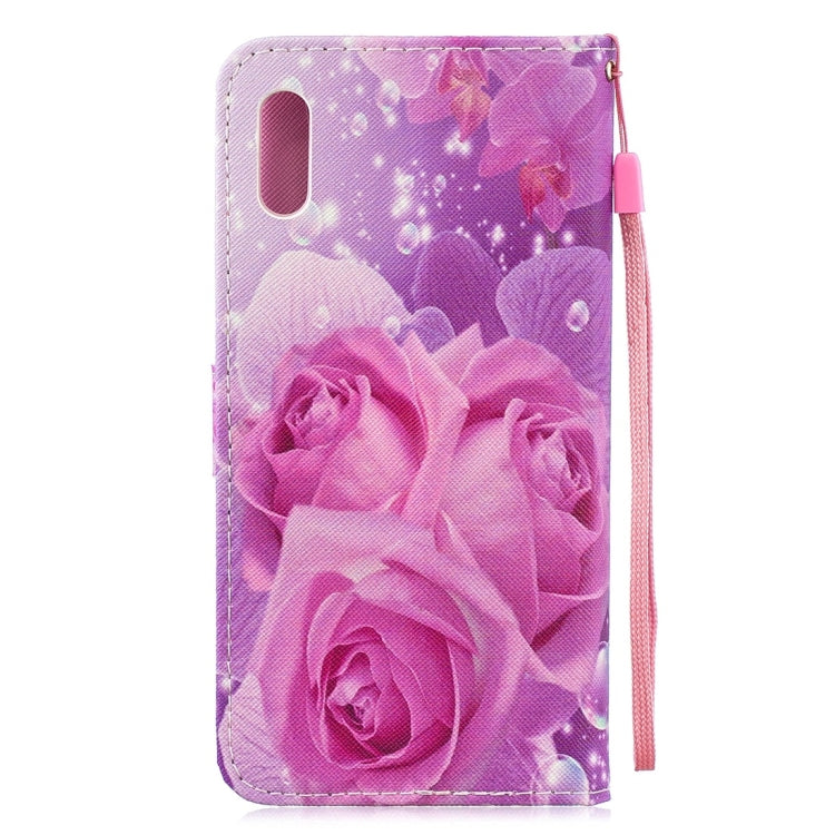 Rose Pattern Horizontal Flip Leather Case for Huawei Y6 Pro (2019), with Holder & Card Slots & Wallet