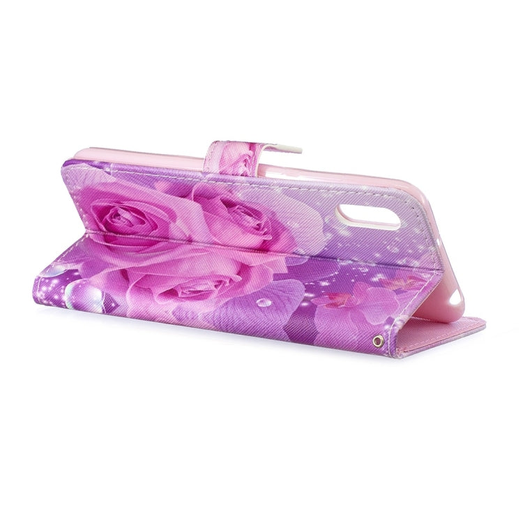 Rose Pattern Horizontal Flip Leather Case for Huawei Y6 Pro (2019), with Holder & Card Slots & Wallet