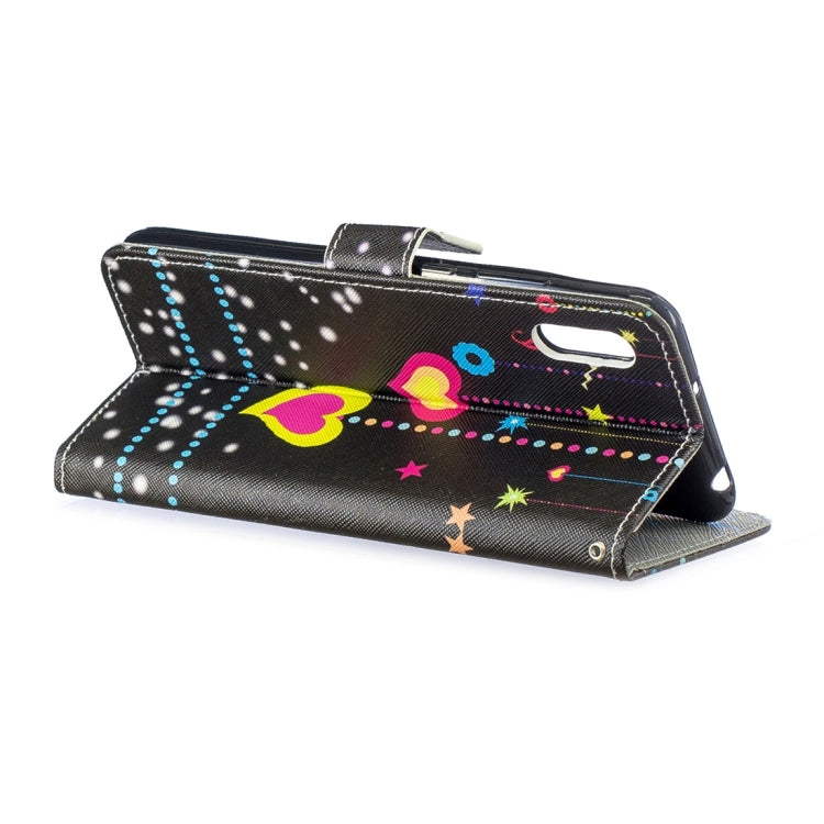 Colorful Heart Pattern Horizontal Flip Leather Case for Huawei Y6 Pro (2019), with Holder & Card Slots & Wallet
