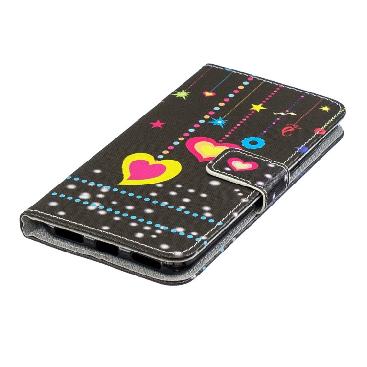 Colorful Heart Pattern Horizontal Flip Leather Case for Huawei Y6 Pro (2019), with Holder & Card Slots & Wallet