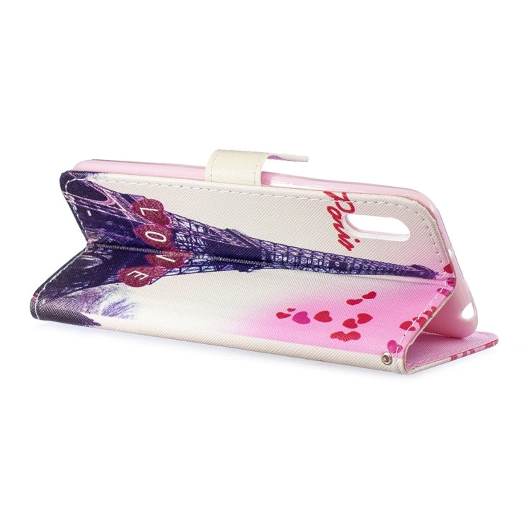 Love Tower Pattern Horizontal Flip Leather Case for Huawei Y6 Pro (2019), with Holder & Card Slots & Wallet