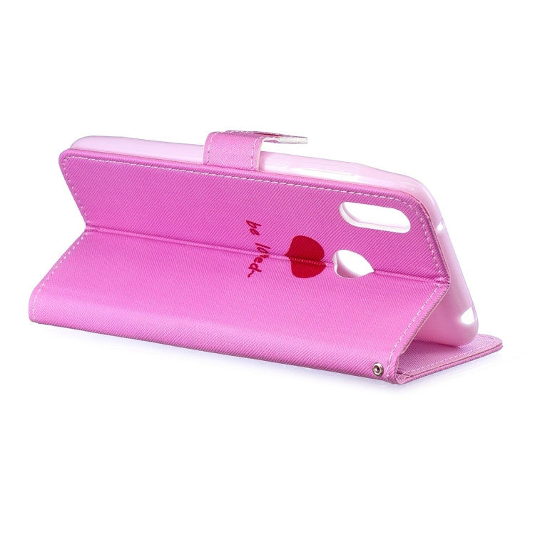 Heart Pattern Horizontal Flip Leather Case for Huawei Y7 (2019), with Holder & Card Slots & Wallet