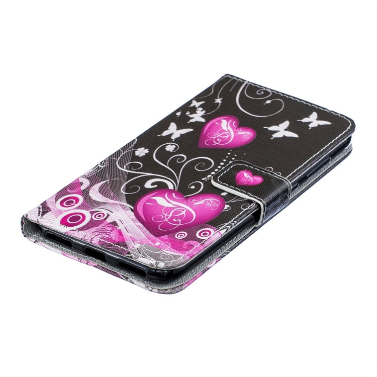 Little Peach Heart Pattern Horizontal Flip Leather Case for Huawei Y7 (2019), with Holder & Card Slots & Wallet