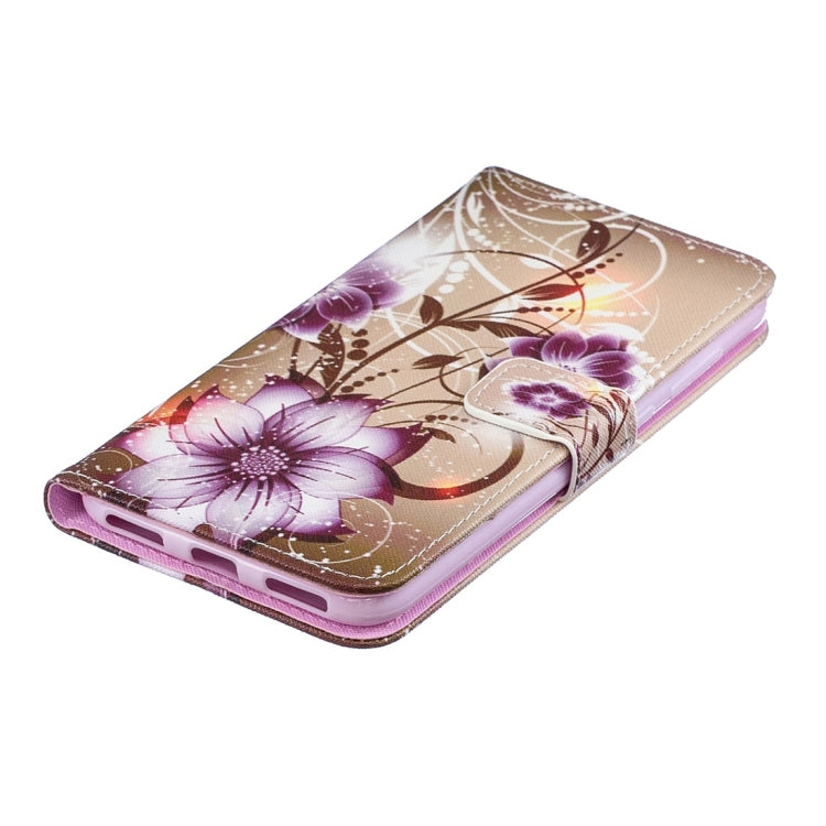 Lotus Pattern Horizontal Flip Leather Case for Huawei Y7 (2019), with Holder & Card Slots & Wallet