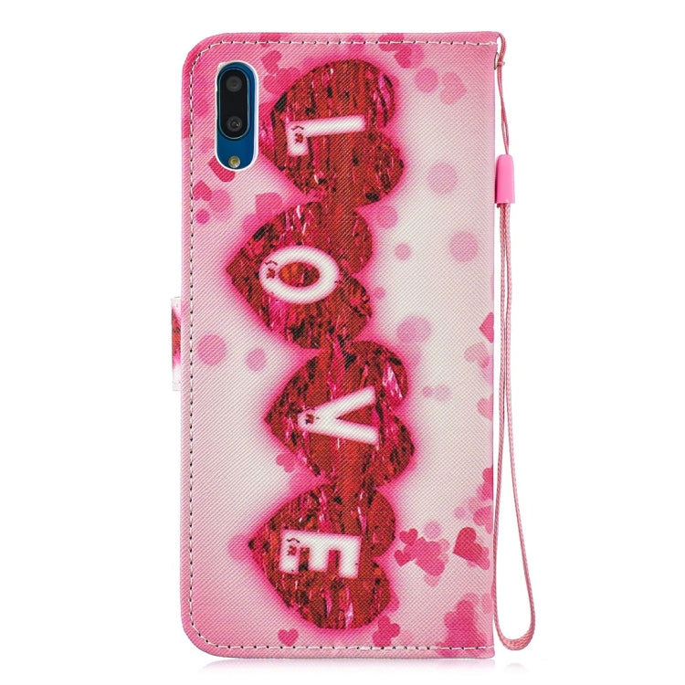 Love Pattern Horizontal Flip Leather Case for Huawei Enjoy 9, with Holder & Card Slots & Wallet