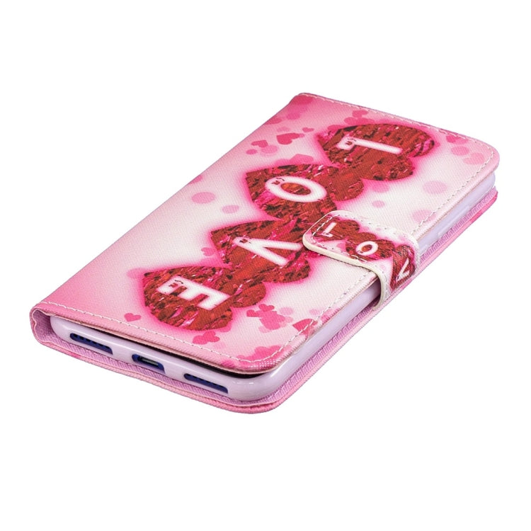 Love Pattern Horizontal Flip Leather Case for Huawei Enjoy 9, with Holder & Card Slots & Wallet