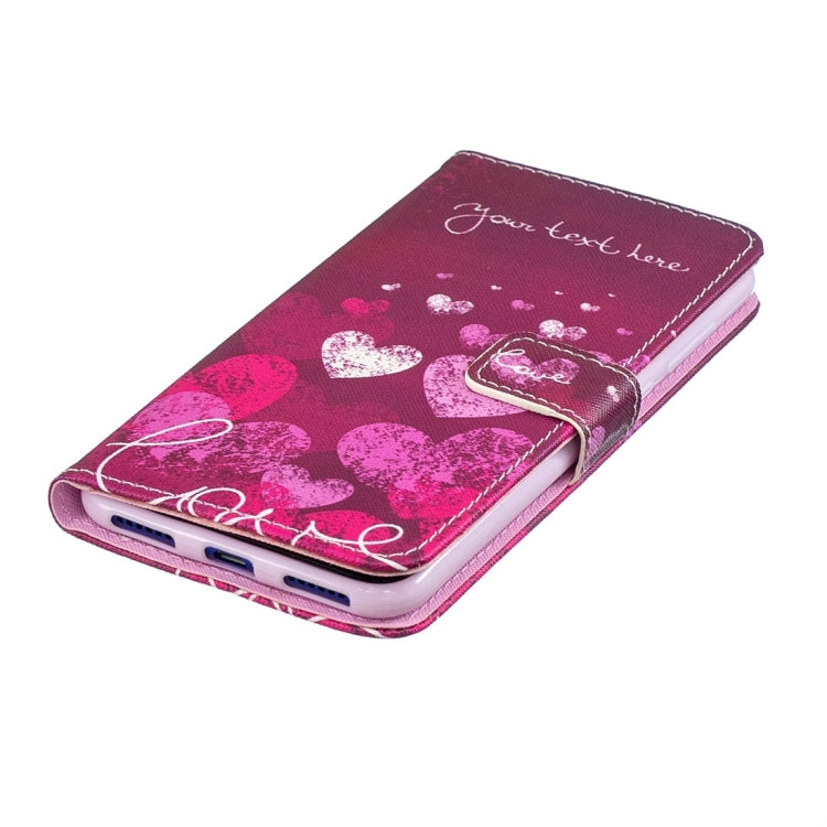 Letter Heart Pattern Horizontal Flip Leather Case for Huawei Enjoy 9, with Holder & Card Slots & Wallet