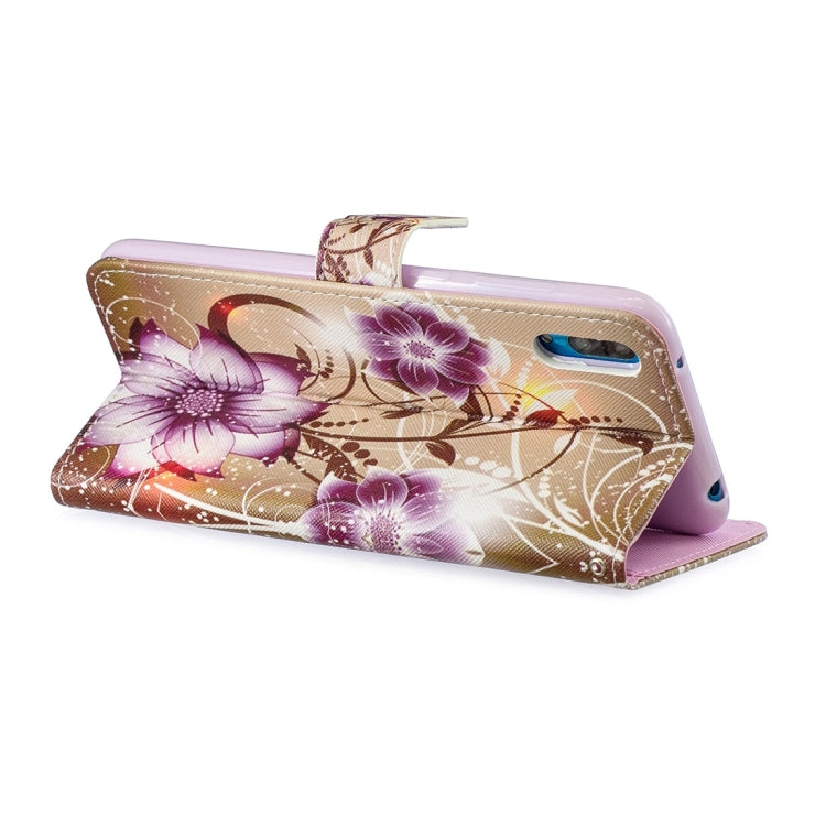 Lotus Pattern Horizontal Flip Leather Case for Huawei Enjoy 9, with Holder & Card Slots & Wallet