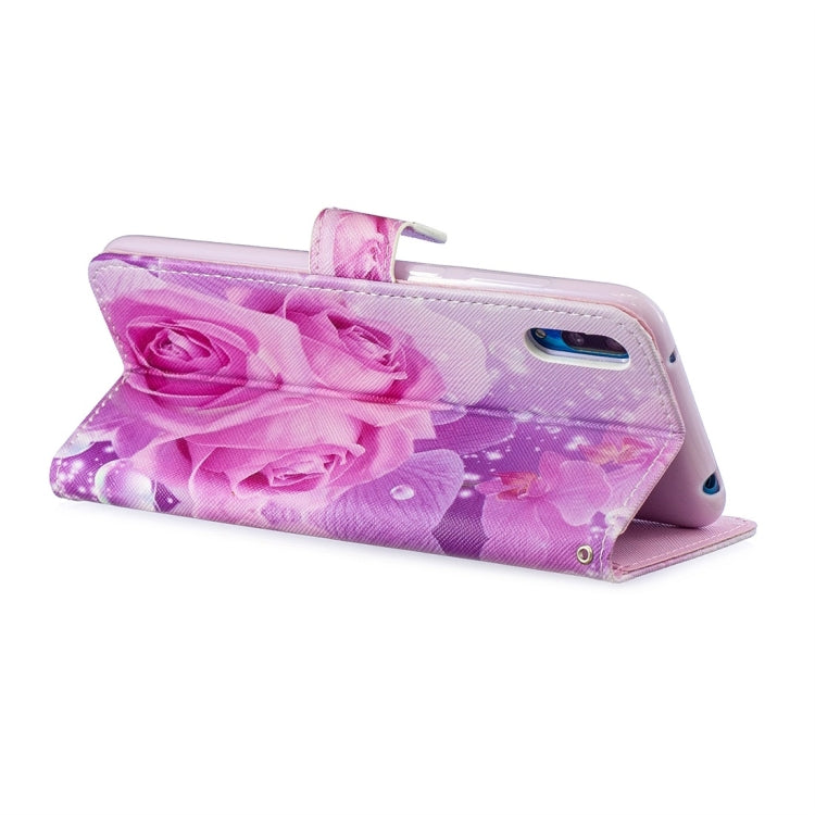 Rose Pattern Horizontal Flip Leather Case for Huawei Enjoy 9, with Holder & Card Slots & Wallet