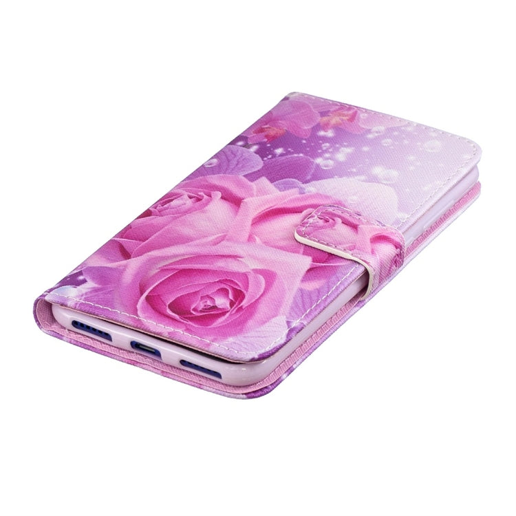 Rose Pattern Horizontal Flip Leather Case for Huawei Enjoy 9, with Holder & Card Slots & Wallet