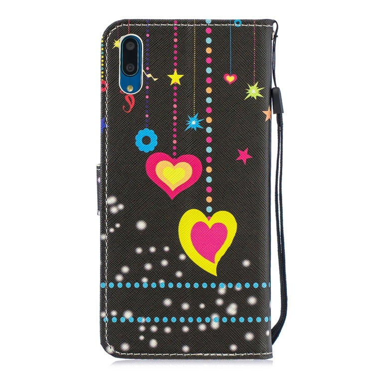 Colorful Heart Pattern Horizontal Flip Leather Case for Huawei Enjoy 9, with Holder & Card Slots & Wallet