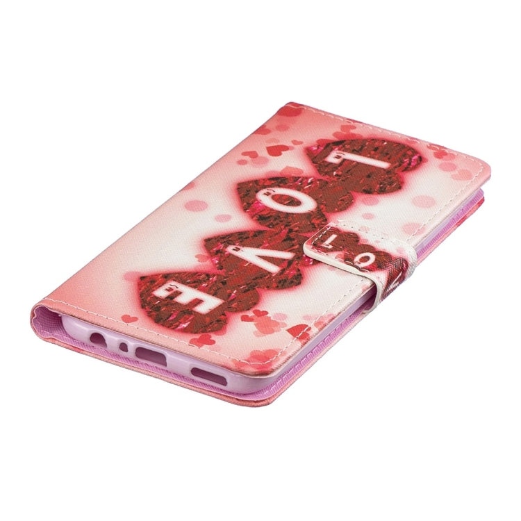 Love Pattern Horizontal Flip Leather Case for Huawei Enjoy 9s, with Holder & Card Slots & Wallet