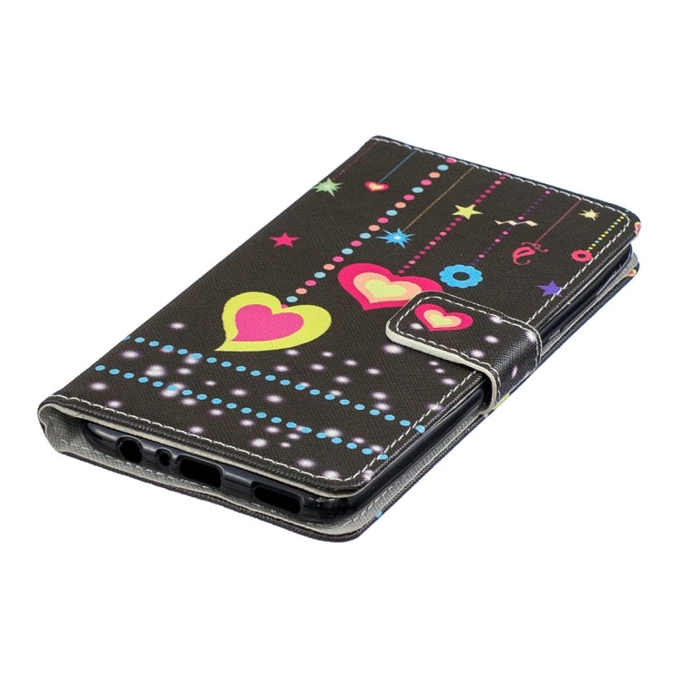 Colorful Heart Pattern Horizontal Flip Leather Case for Huawei Enjoy 9s, with Holder & Card Slots & Wallet