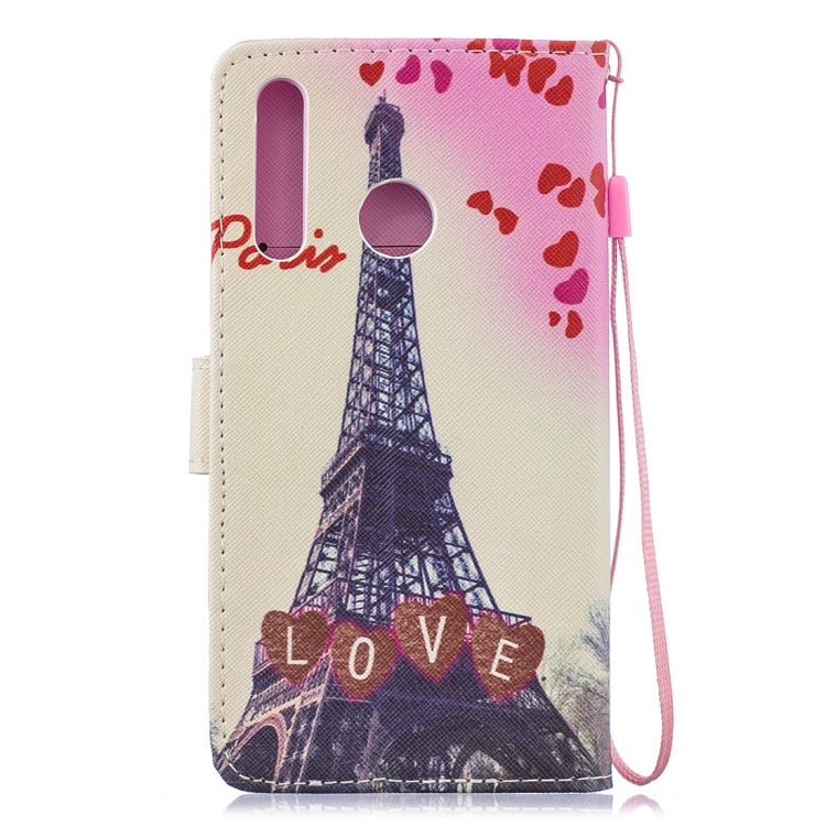 Love Tower Pattern Horizontal Flip Leather Case for Huawei Enjoy 9s, with Holder & Card Slots & Wallet