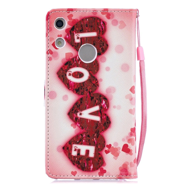 Love Pattern Horizontal Flip Leather Case for Huawei Honor Play 8A, with Holder & Card Slots & Wallet