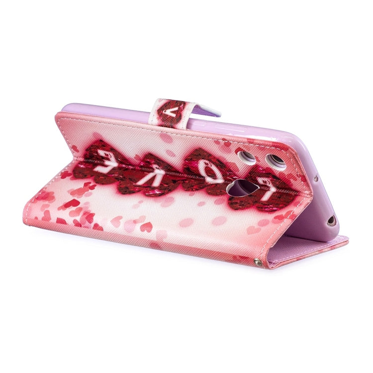 Love Pattern Horizontal Flip Leather Case for Huawei Honor Play 8A, with Holder & Card Slots & Wallet