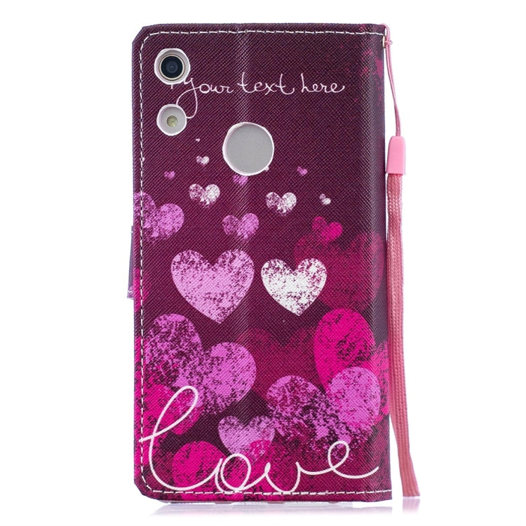 Letter Heart Pattern Horizontal Flip Leather Case for Huawei Honor Play 8A, with Holder & Card Slots & Wallet