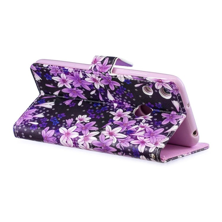 Lily Pattern Horizontal Flip Leather Case for Huawei Honor Play 8A, with Holder & Card Slots & Wallet