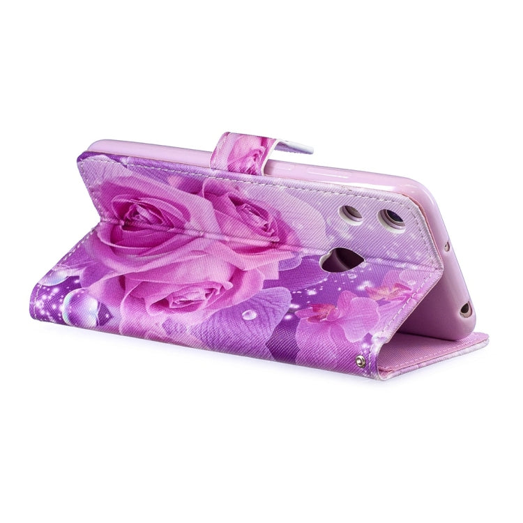 Rose Pattern Horizontal Flip Leather Case for Huawei Honor Play 8A, with Holder & Card Slots & Wallet