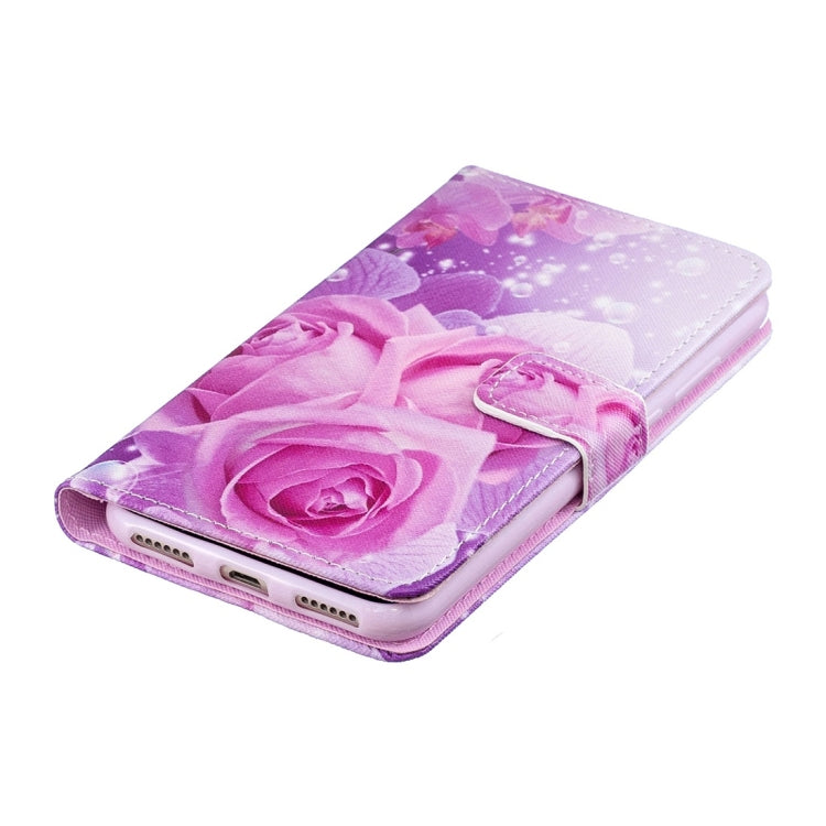 Rose Pattern Horizontal Flip Leather Case for Huawei Honor Play 8A, with Holder & Card Slots & Wallet