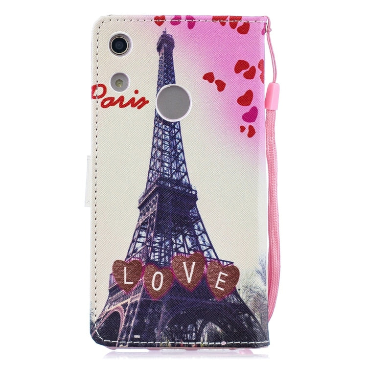 Love Tower Pattern Horizontal Flip Leather Case for Huawei Honor Play 8A, with Holder & Card Slots & Wallet