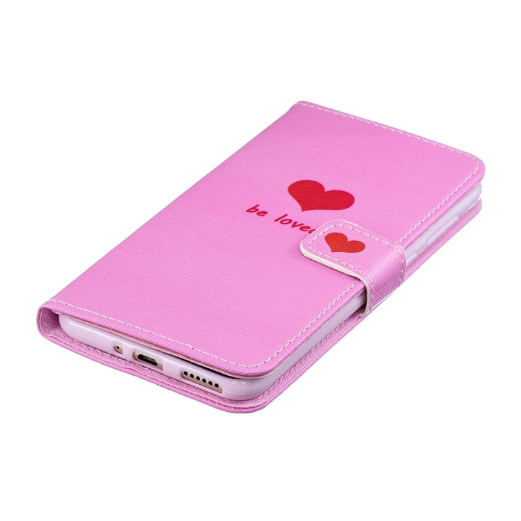 Heart Pattern Horizontal Flip Leather Case for Huawei Honor 8C, with Holder & Card Slots & Wallet