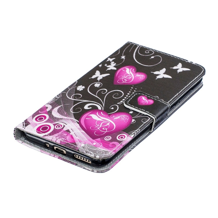 Little Peach Heart Pattern Horizontal Flip Leather Case for Huawei Honor 8C, with Holder & Card Slots & Wallet