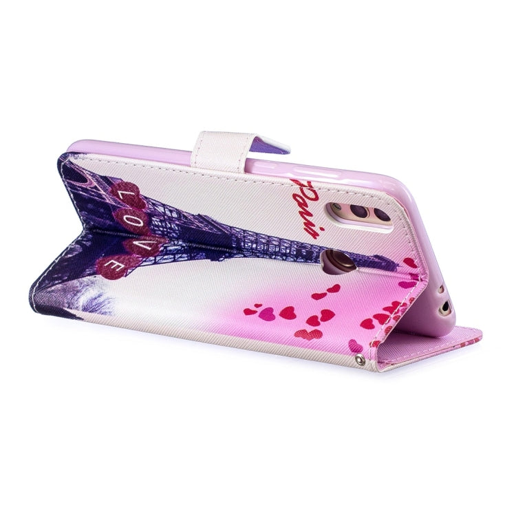 Love Towel Pattern Horizontal Flip Leather Case for Huawei Honor 8C, with Holder & Card Slots & Wallet