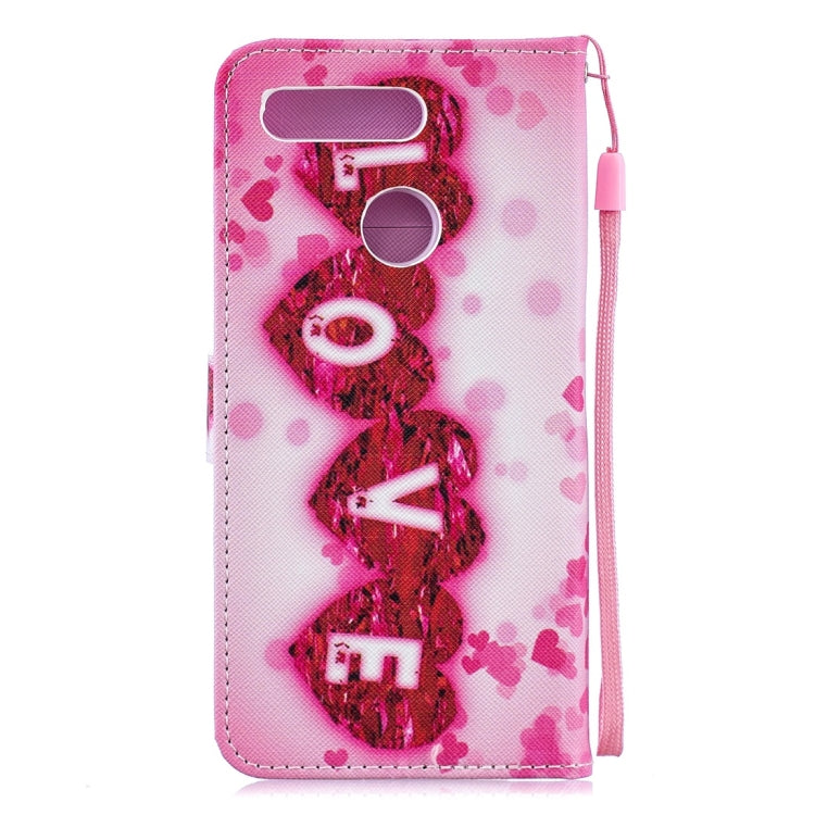 Love Pattern Horizontal Flip Leather Case for Huawei Honor View 20, with Holder & Card Slots & Wallet