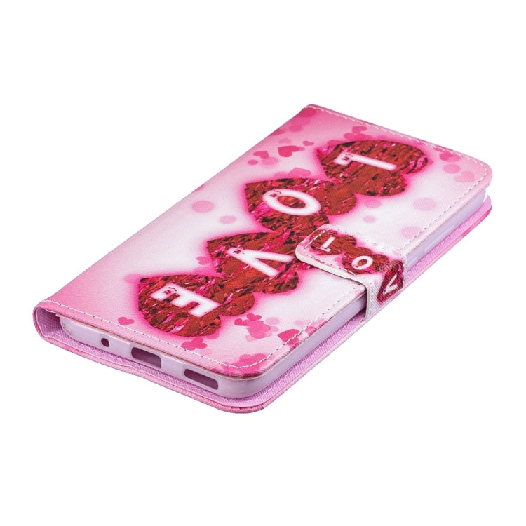 Love Pattern Horizontal Flip Leather Case for Huawei Honor View 20, with Holder & Card Slots & Wallet