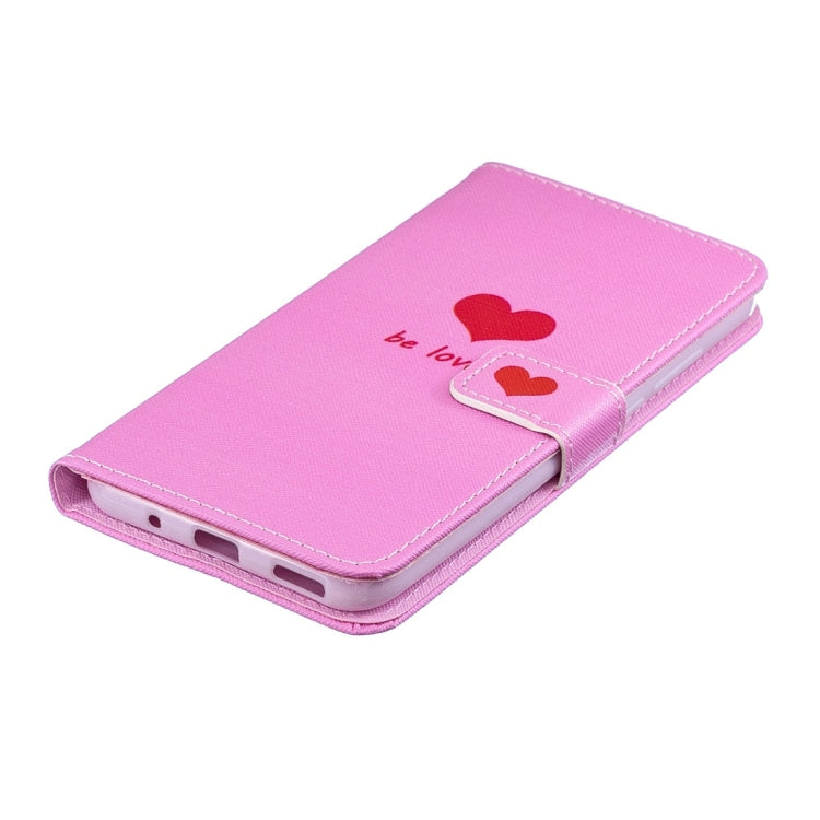Heart Pattern Horizontal Flip Leather Case for Huawei Honor View 20, with Holder & Card Slots & Wallet