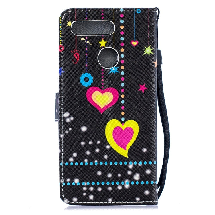 Colorful Heart Pattern Horizontal Flip Leather Case for Huawei Honor View 20, with Holder & Card Slots & Wallet