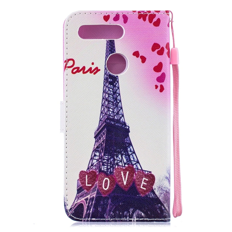 Love Tower Pattern Horizontal Flip Leather Case for Huawei Honor View 20, with Holder & Card Slots & Wallet