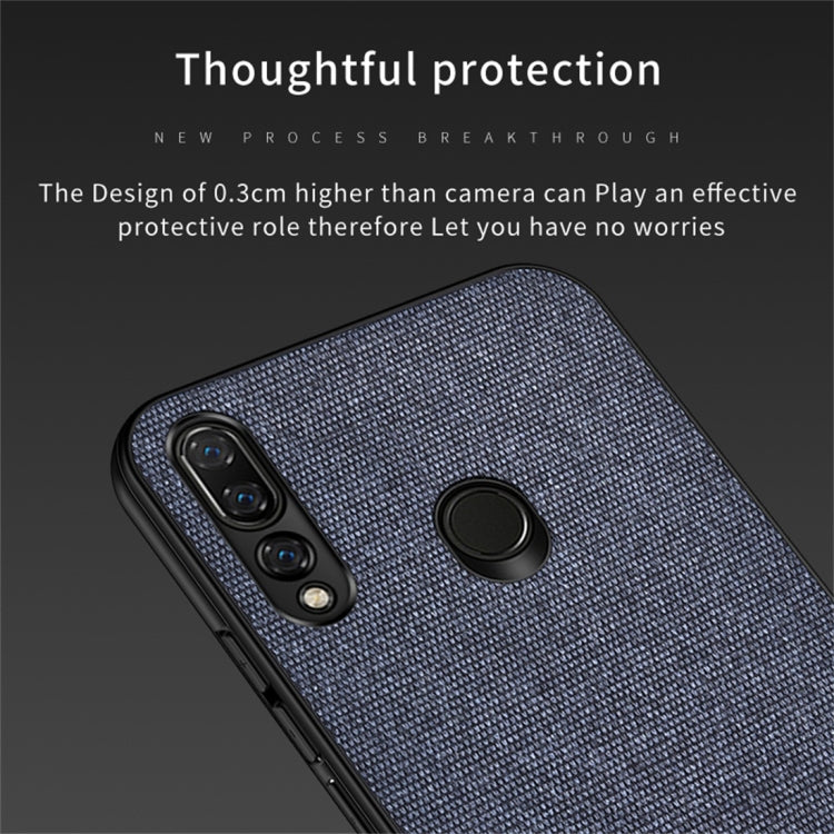 Shockproof Splicing PU + Cloth Protective Case for Huawei Y9 (2019)