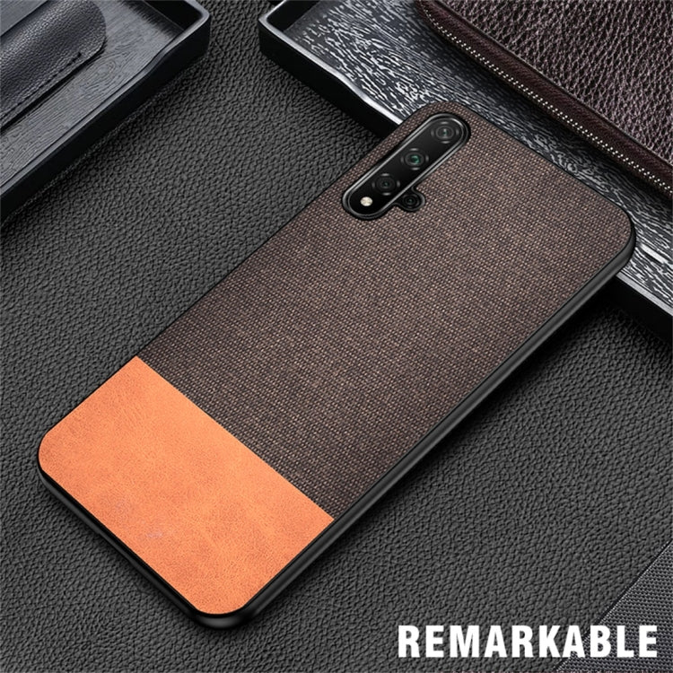 Shockproof Splicing PU + Cloth Protective Case for Huawei Honor View 20